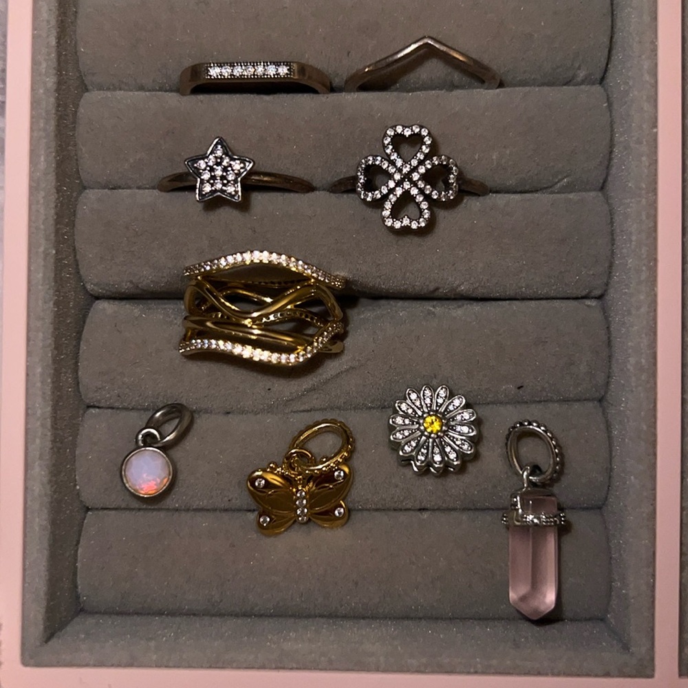 Pandora rings and necklace pendants